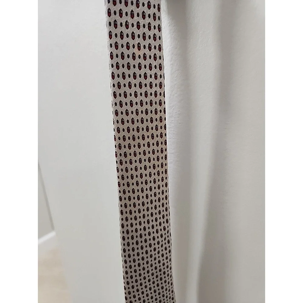 Givenchy Monsieur Silk Tie Made in Italy‎ Cream Red Blue Geometric Mens